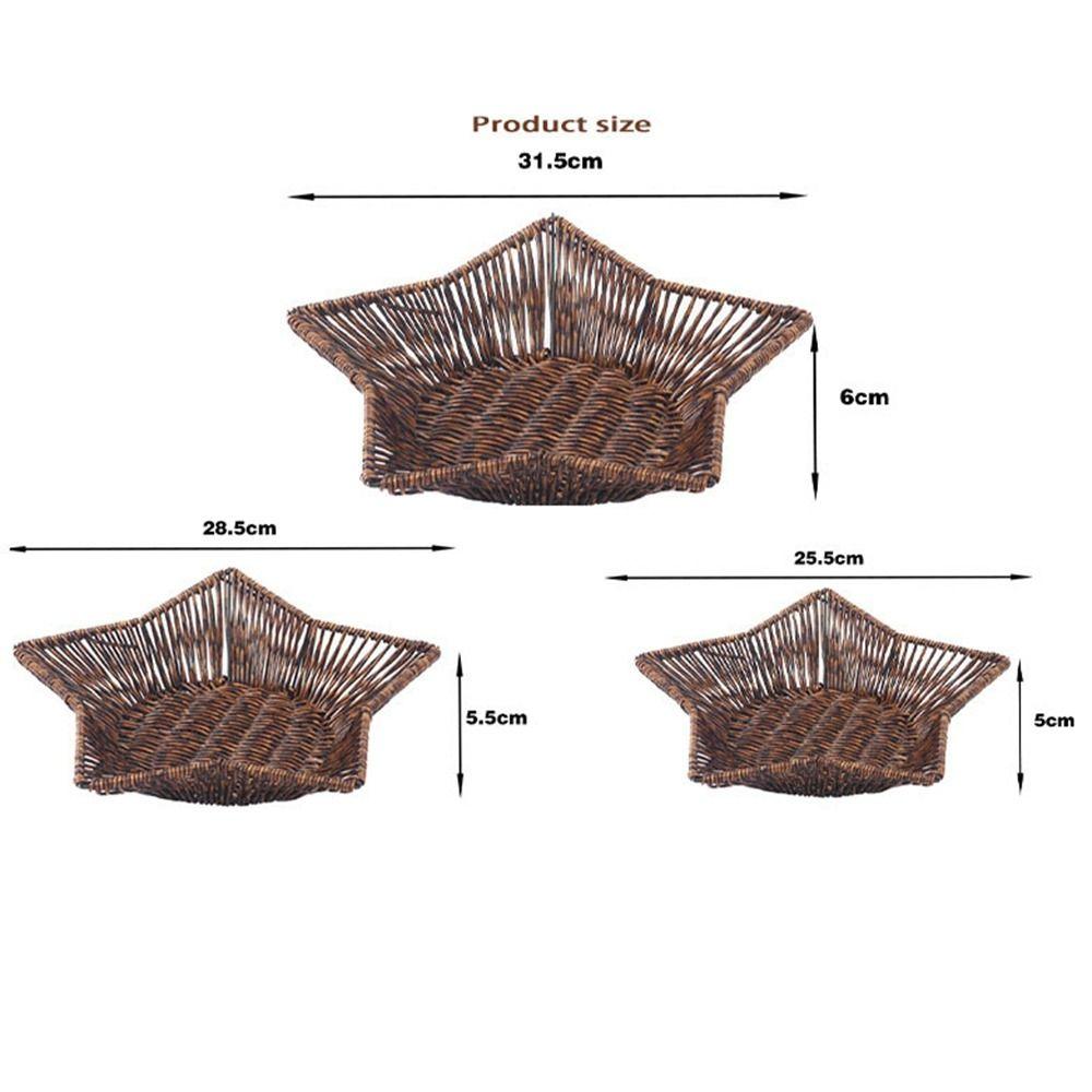Multistyles Imitation Rattan Fruit Plate Retro Woven Handheld Creative House Candy Packaging Creative Household Storage Baskets