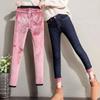 Women Thermal Jeans Winter Snow Warm Plush Stretch Jeans Lady Skinny Thicken Fleece Denim Long Pants Retro Pencil Trousers