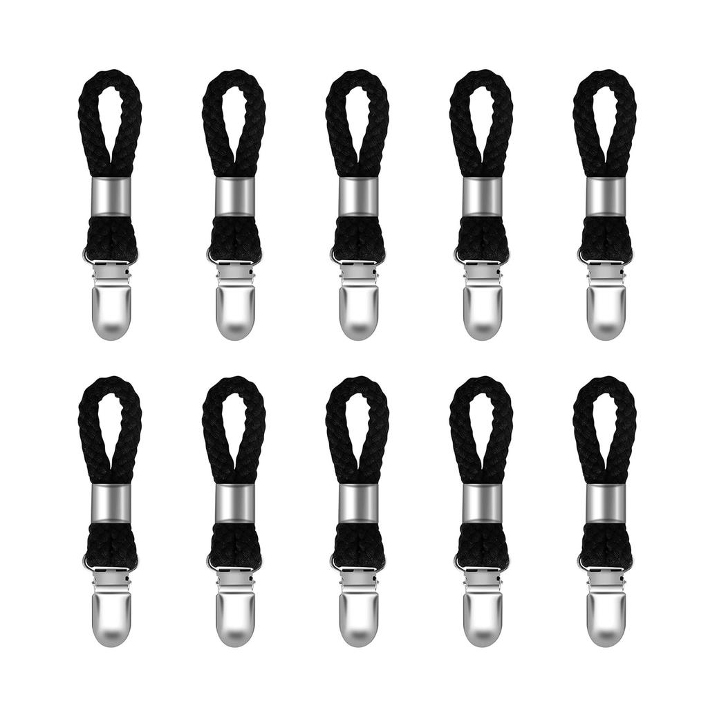 10Pcs Braided Cotton Loop Towel Clip Towel Hook Holder Towel Hangers Rack Metal Clip Home Storage Hanger Easy to Use