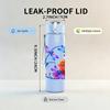 1PC Bright Wildflower Bouquet Print 750ml Color Plastic Sports Water Bottle Leakproof Flip Straw Lid Suitable for Sports Office Home Use