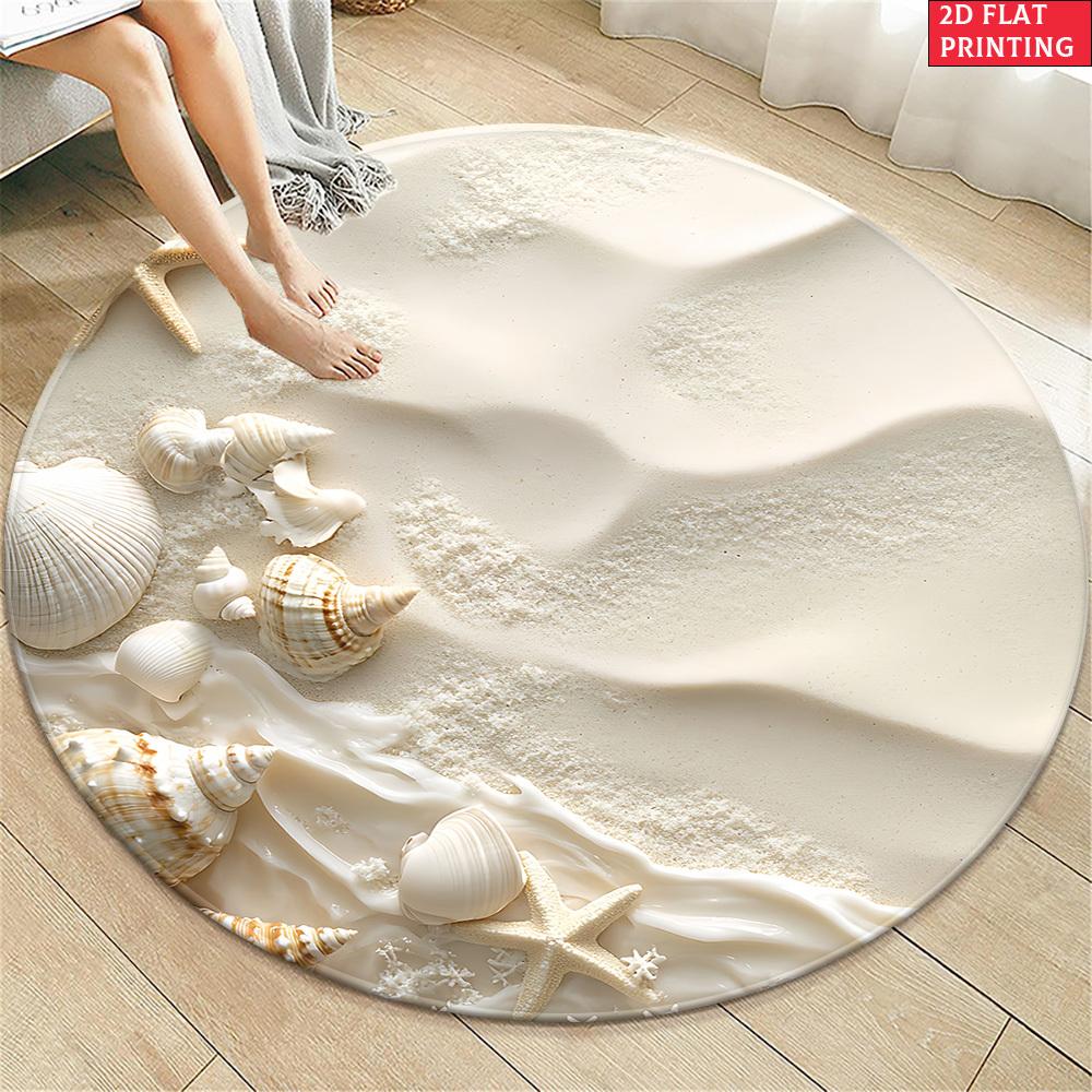 Boho Sun Round Entrance Doormat Golden Radial Sunburst Graphic Rug Neutral Vintage Style Indoor Home Decor Floor Mat