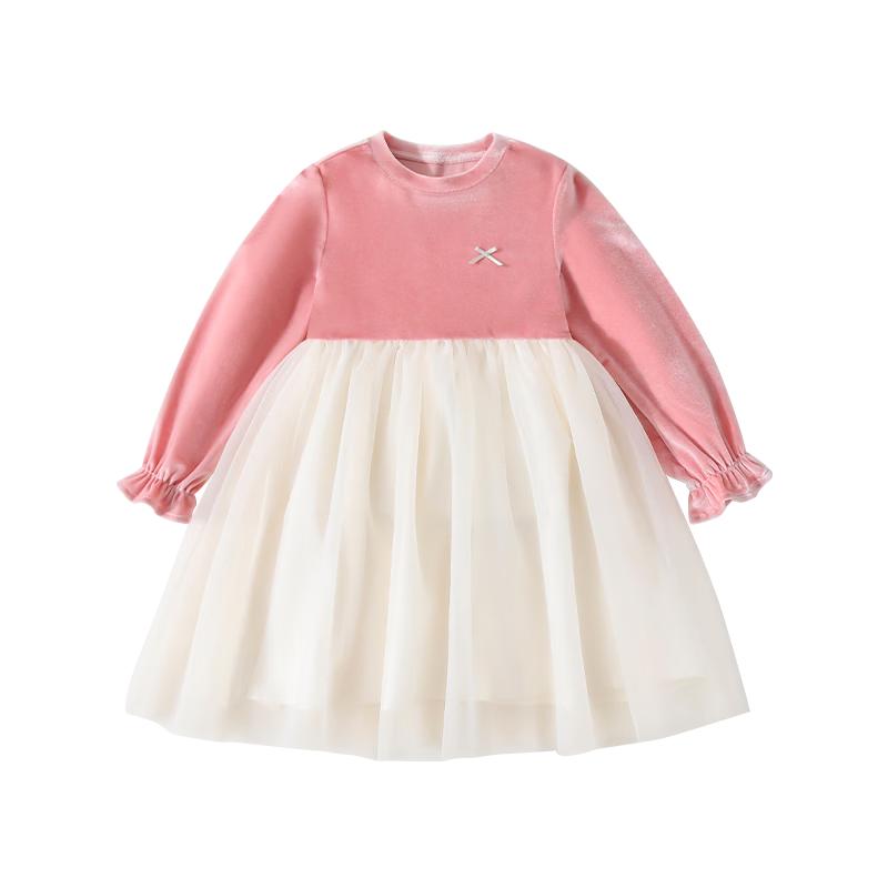 Classic Teddy Girls  Spliced Mesh Princess Dress 110