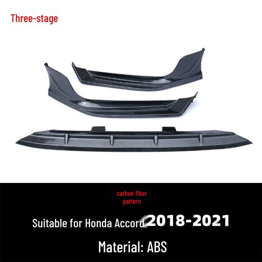 Compatible with 2018-2021 Tenth Gen Accord: Front Lip Modified Bumper 3-Piece Body Kit.