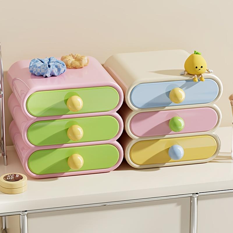 Desktop Storage Box Organizer Drawer Stackable Large Capacity Sundry Container Jewelry Case Cosmetic Makeups Dressing Home Desktop Organization