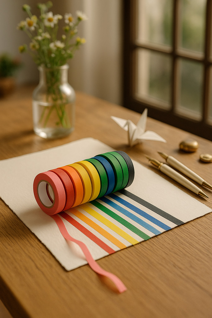 8PCS Barevná maskovací páska Rainbow Colors Malířská páska pro řemesla, etiketování, DIY dekorativní