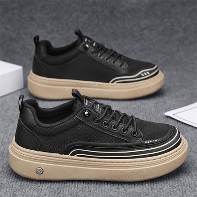 Summer Men's Mesh Breathable Sports Skateboard Shoes Student Versatile Thick-soled Heightening Casual Shoes Live Broadcast Low-top Men's Shoes