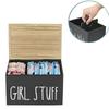 Wooden Tampon Storage Box 3-Grid Bathroom Cotton Pads Tampon Holder Women Girls Sanitary Pad Napkin Organizer For Women Napkin