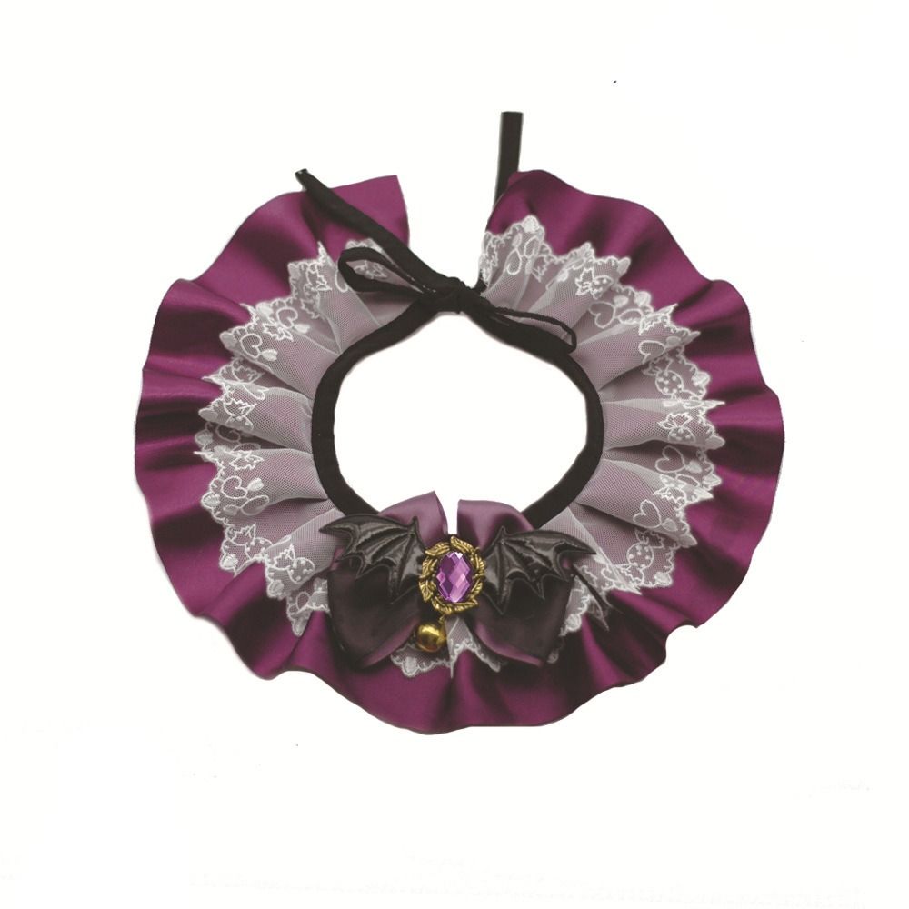 Pet Costume Creative Halloween Cat Dog Lace Necklace Cool Exquisite Pet Lace Collar Cute Adjustable Pet Bib Scarf Photograph