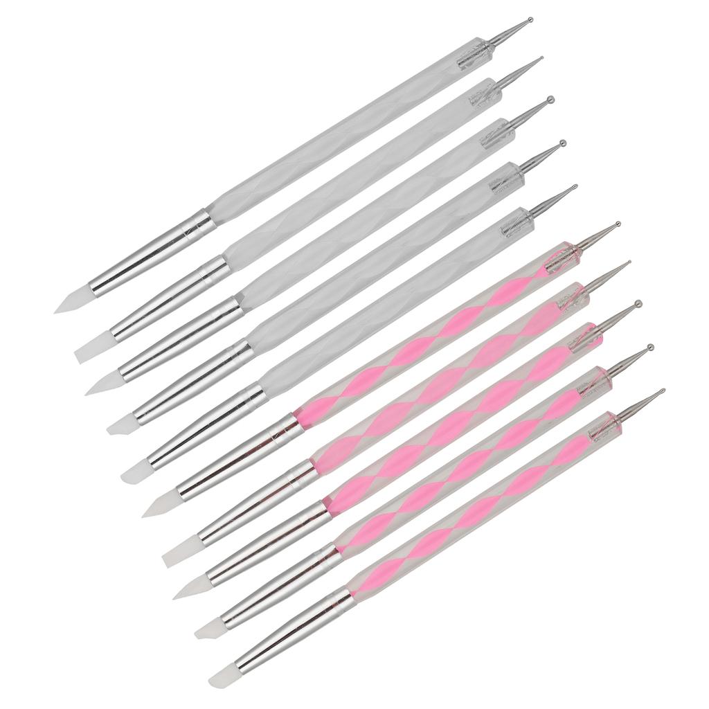 5pcs Nail Art Dotting Pen  Ended Nail Painting Pen  Carving Pen with Acrylic Handle