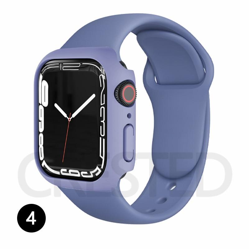 Caja de PC banda de silicona para Apple Watch funda SE 7 6 45 mm 41