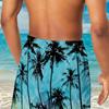 Summer Beach Leisure Comfortable Men's Beach Shorts Fashionable Outdoor Sports 3D Digital Coconut Tree Printed Pattern