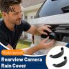 Car Backup Camera Cover Waterproof Rearview Rain Shield, Flexible PVC Lens Protector Automotive Protection with Adhesive Mount, Black Curved