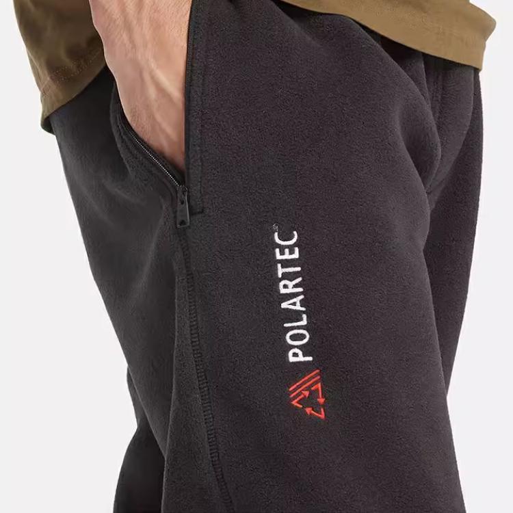 Timberland Solid Logo Outdoor Moisture-Wicking Fleece Pants Men Bottoms Black A6KR5-001