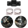 18mm Water Temp Adapter, Keenso Aluminum Temperature Gauge Adapter Joint Pipe Radiator Adaptor with 2 Clamps