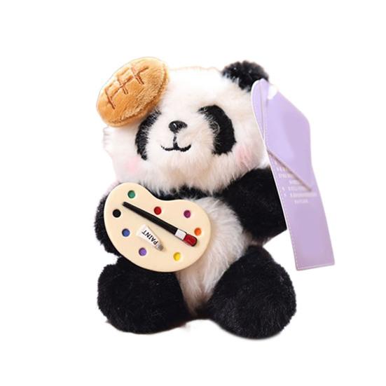 Doll Pendant Keychain Cartoon Panda Shape Plush Doll Key Holder Lightweight Keychain Decorative Bag Accessory