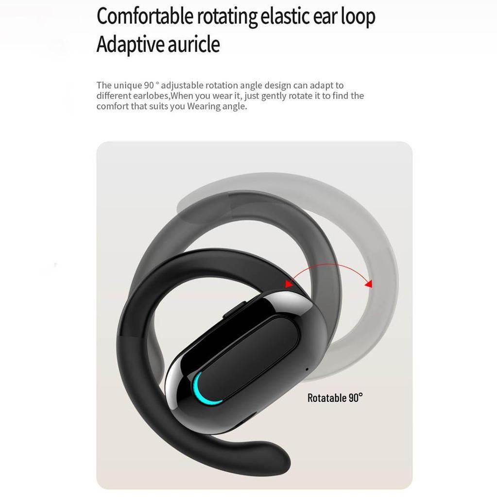 MF9 Single Ear Hook Bluetooth Earphone - Adjustable Sport & Business Design, Not In-ear.