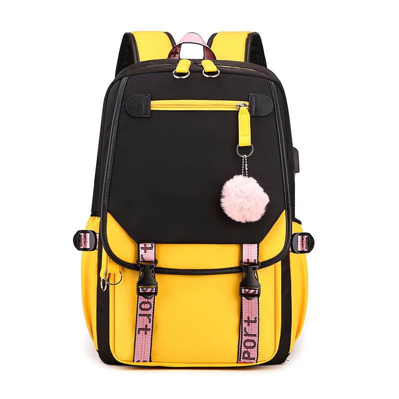 Korean Style High School Backpack for Teenage Girl Fashion Black White Student Girls Backpack Schoolbag Cute Book Bag