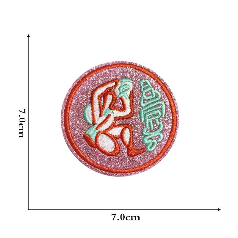 New Cartoon Constellation Embroidery Patch - Creative Round Design