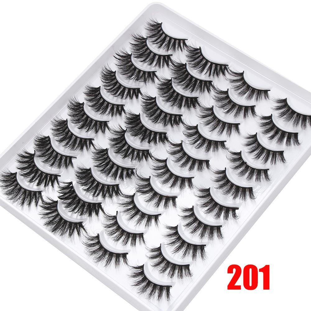 20 Pairs/set Beauty Criss-cross Handmade Thick Long Wispies Fluffies False Eyelashes 3D Faux Mink