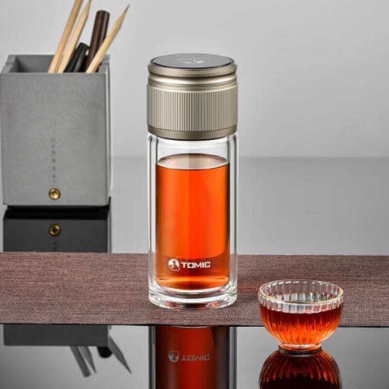 Temake Heat-Insulated Borosilicate Glass Tea Mug with Infuser