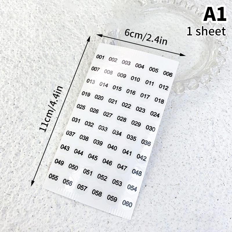 1/4Sheets Waterproof Laser Number Label Stickers For Diy Craft Self Adhesive Nail Polish Lipstick Color Number Tags Sticker