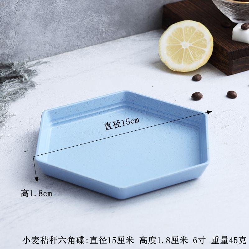 1PC Hexagonal Snack Plate Vinegar Dish Household Food Grade Plastic Spit Bone Party Dinner Dishes Camping Dinnerware