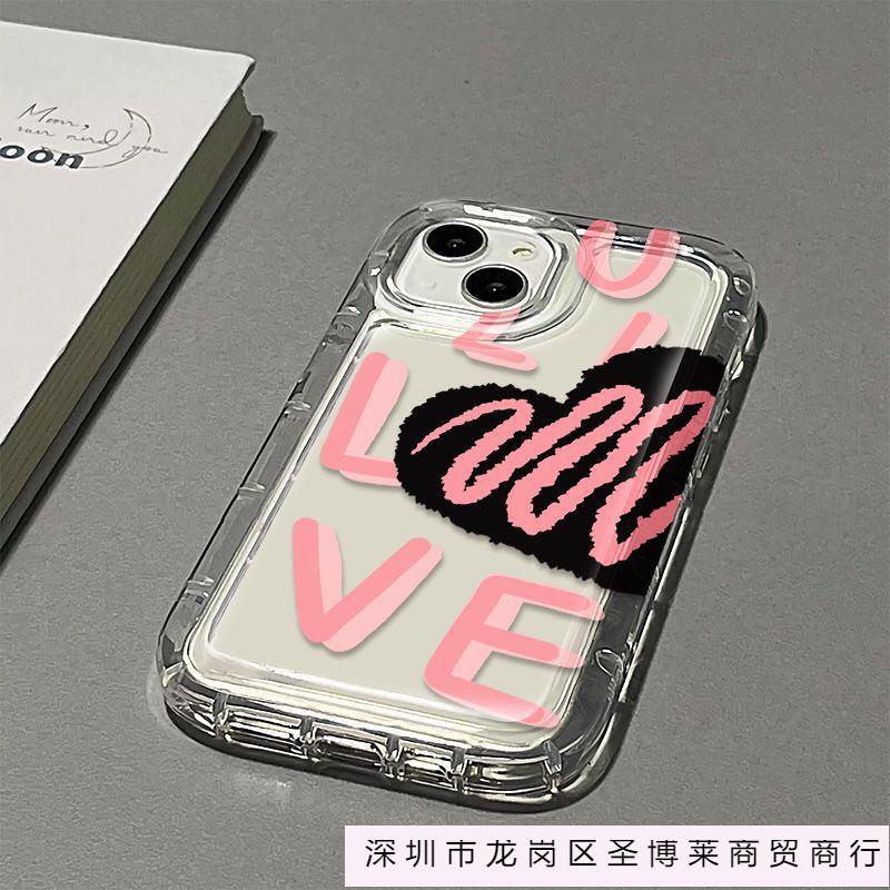 Ins Simple English Apple 15 Mobile Phone Case Iphone14promax Transparent Soft Rubber 13/12/11 Anti-drop XR