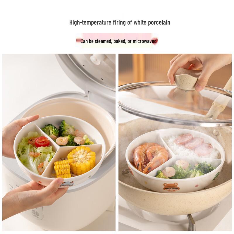Newair Ceramic 3-Compartment Baby Steaming Plate