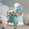 85 ks 3D medvědí dortový topper Tři pózy medvědů Hnědá série Pěnová koule Baby písmena pro Baby Shower Oslavu narozenin Dekorace