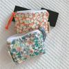 Mini-Baumwoll-Blumen-Organizer-Taschen für Damen, kleine Stoff-Kosmetik-Make-up-Tasche, kleine Geldbörse, Münzfach, Kinder-Kosmetiketui