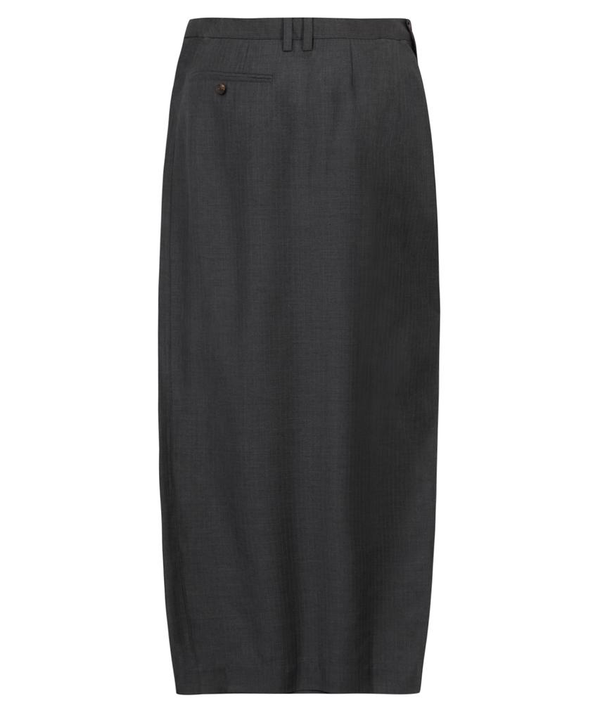 Ulkin Asymmetrical Striped Maxi Skirt_Charcoal