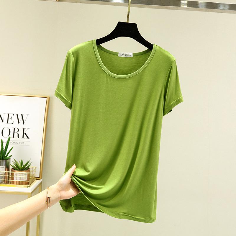 Dámský univerzální letní top s krátkým rukávem 2025: Zeštíhlující, Volný střih, Ležérní základní tričko