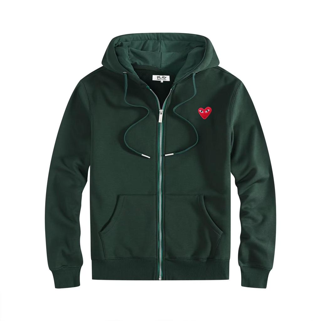HEYPLAY Peach Heart Japanese Streetwear Unisex Hooded Zip-Up Sweatshirt