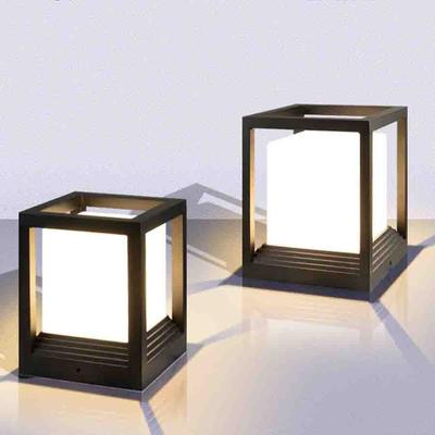 Moderne Außen-Solar-Pfostenleuchte LED Säulenlampe IP54 Wasserdicht Quadratische Laterne Pfeilerleuchte Garten Terrasse Landschaft Pollerleuchte