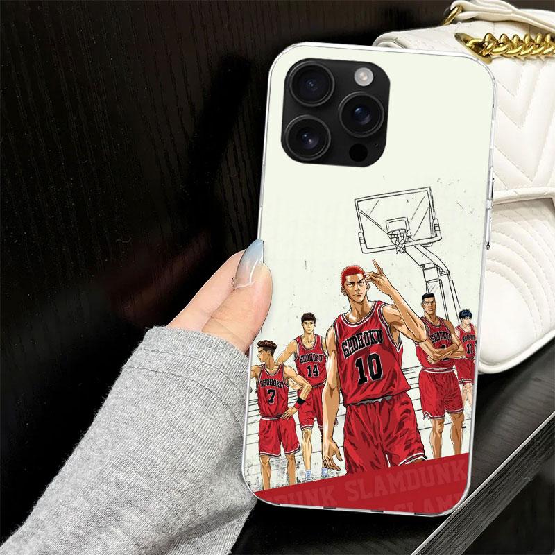 Anime S-SLAM DUNK Case for iPhone 13 12 Mini 11 Pro Max Soft Phone Cover X XS XR 7 SE 8 Plus 6 6S 5 5S Silicone Black Capa