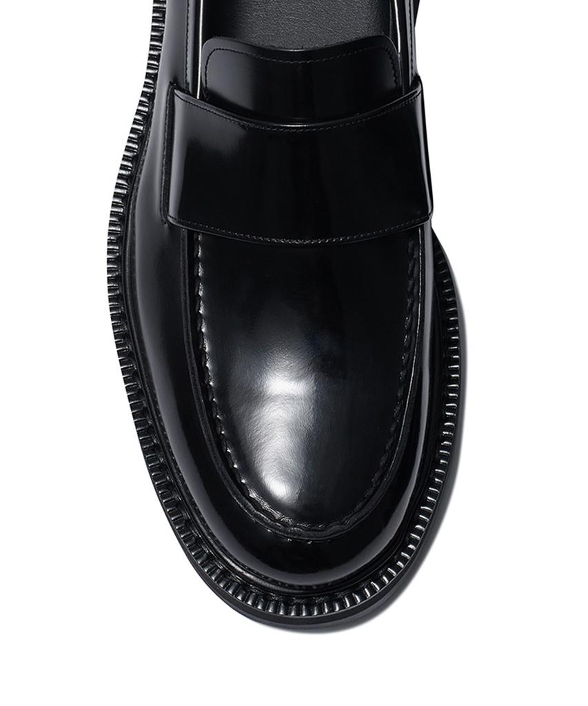 Musinsa Standard Bold Moc Toe Loafers [Black]