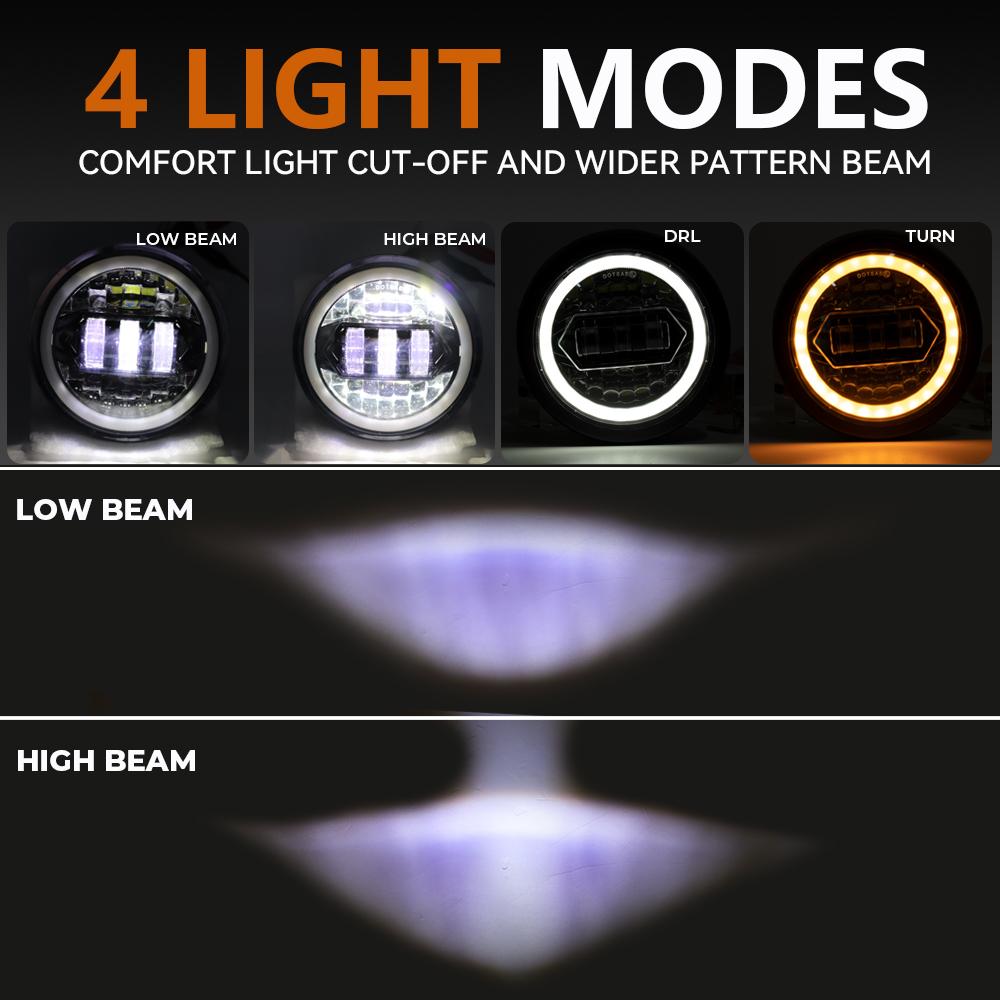 5.75 inch Motorcycle Led Headlight with housing Universal Round Head Light for Harley Sportster Cafe Racer Bobber Honda CB400