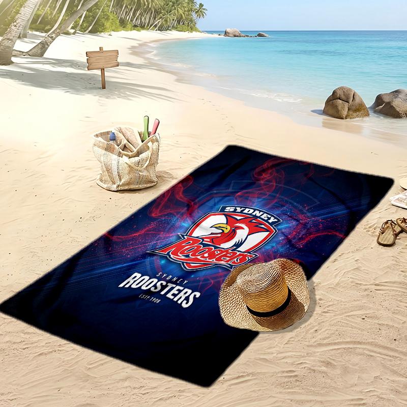 Sydney Roosters Print Beach Towel Soft Portable Quick?dry Towel For Pool Summer Vacation Outdoor Sport