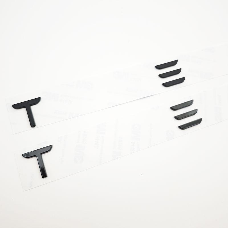 DHKOR1 3D ABS Letters Tesla Logo Carbon Chrome Black Red Badge Car Rear Trunk Stickers For Tesla Model 3 Y X S Back Decals Accessories