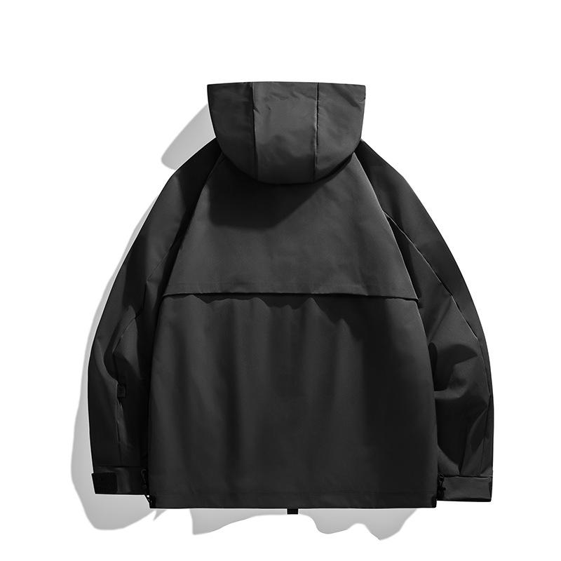 Jackets, Men's Autumn and Winter Trendy Outdoor Windproof Hooded Mountaineering Clothing, American Retro Functional Workwear Jackets
