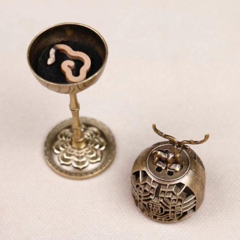 Zinc Alloy Hollow Aromatherapy Deer Crane Incense Burner Indoor High-foot Stove Office Tea Room Decoration Incense Burners