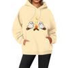 Women's Casual Fashion Solid Color Rugby Print Long Sleeve Hooded Sweatshirt Top