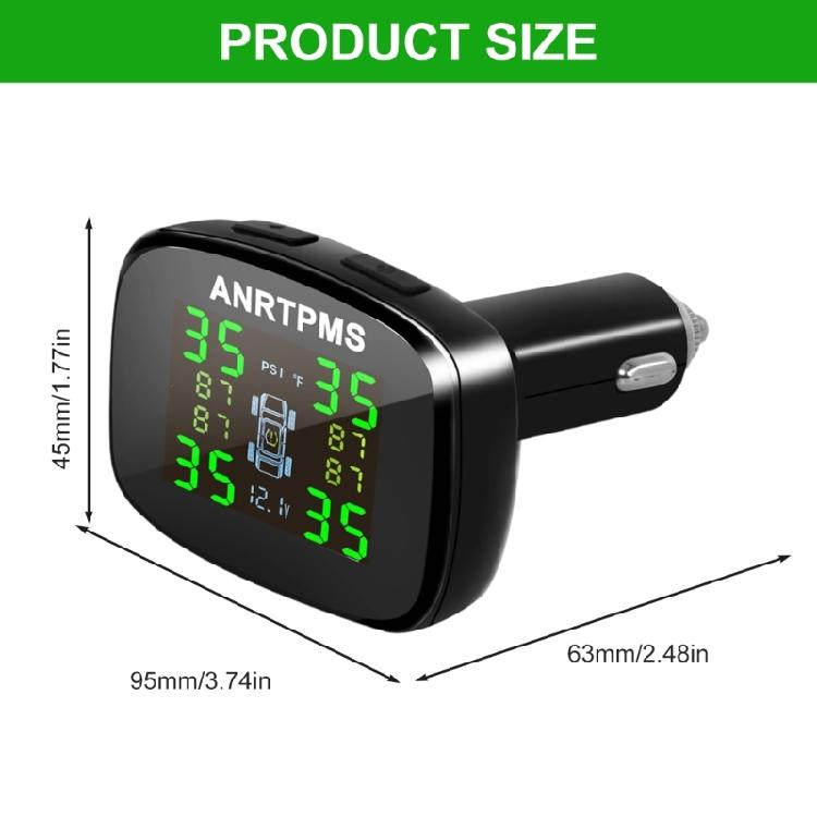 External Tire Pressure Sensors Interchangeable Positions Vehicle Tire Pressure Monitor Visual Audible Warning For 4 Tire