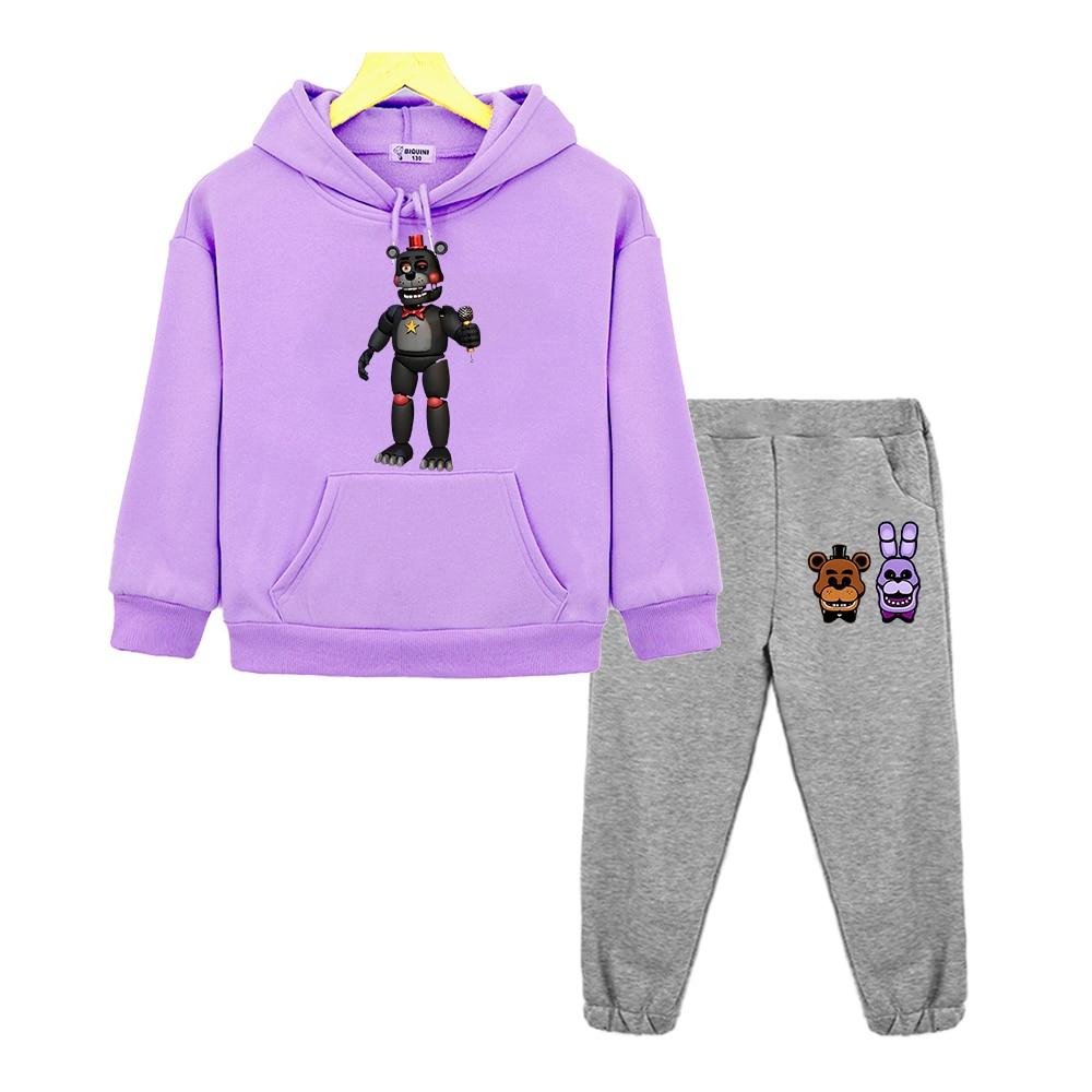 FNAF băieți fete Seturi cu glugă Anime hanorac pulover din lână Jachetă Toamnă Urs Iepure Joc Kawaii Hanorac copii haine boutique