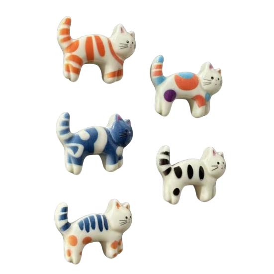 Cat Fridge Decorations 5Pcs Cartoon Refrigerator Magnet Set, Hand-painted Kitten for Whiteboard Photo Holders Locker Whiteboard, Kitchen Decoration