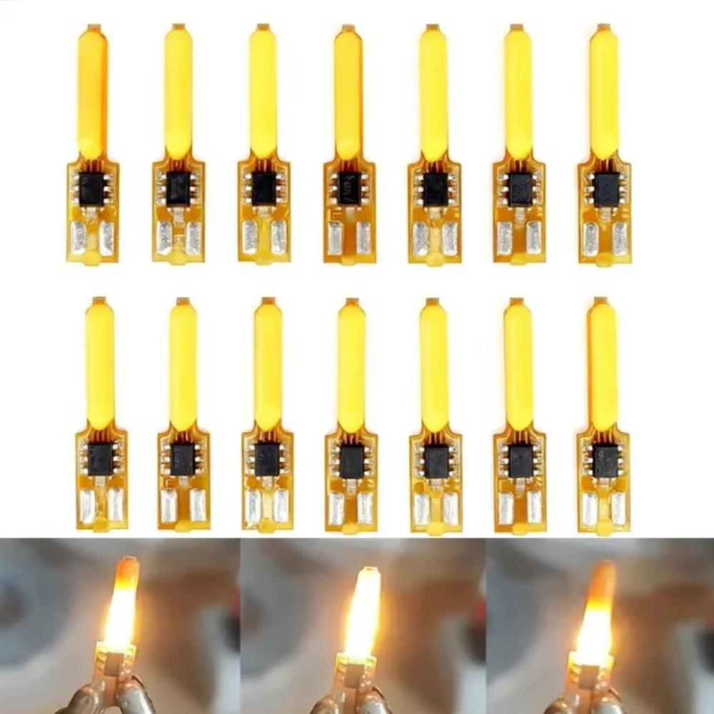 2Pcs Led Flash Flame Candles New 3V 17mm Filament 1800K Warm Light DIY COB Diode Party Holiday Decoration Edison LED Bulb Accessories