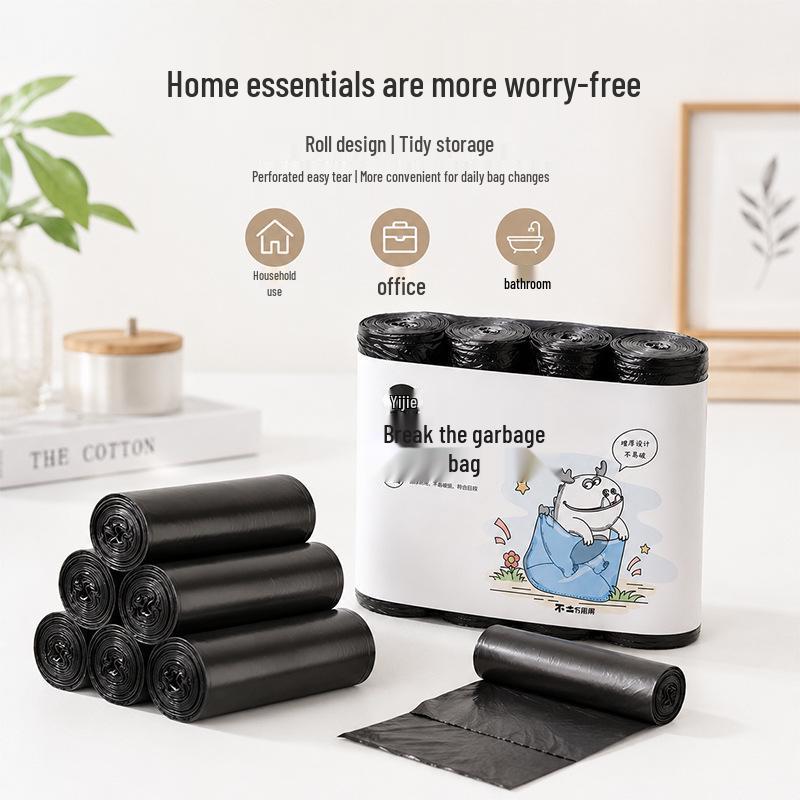 100 Perforated Garbage Bags, Tear-Resistant, for Kitchen and Home/Business Waste Storage, Collect and Ship Easily