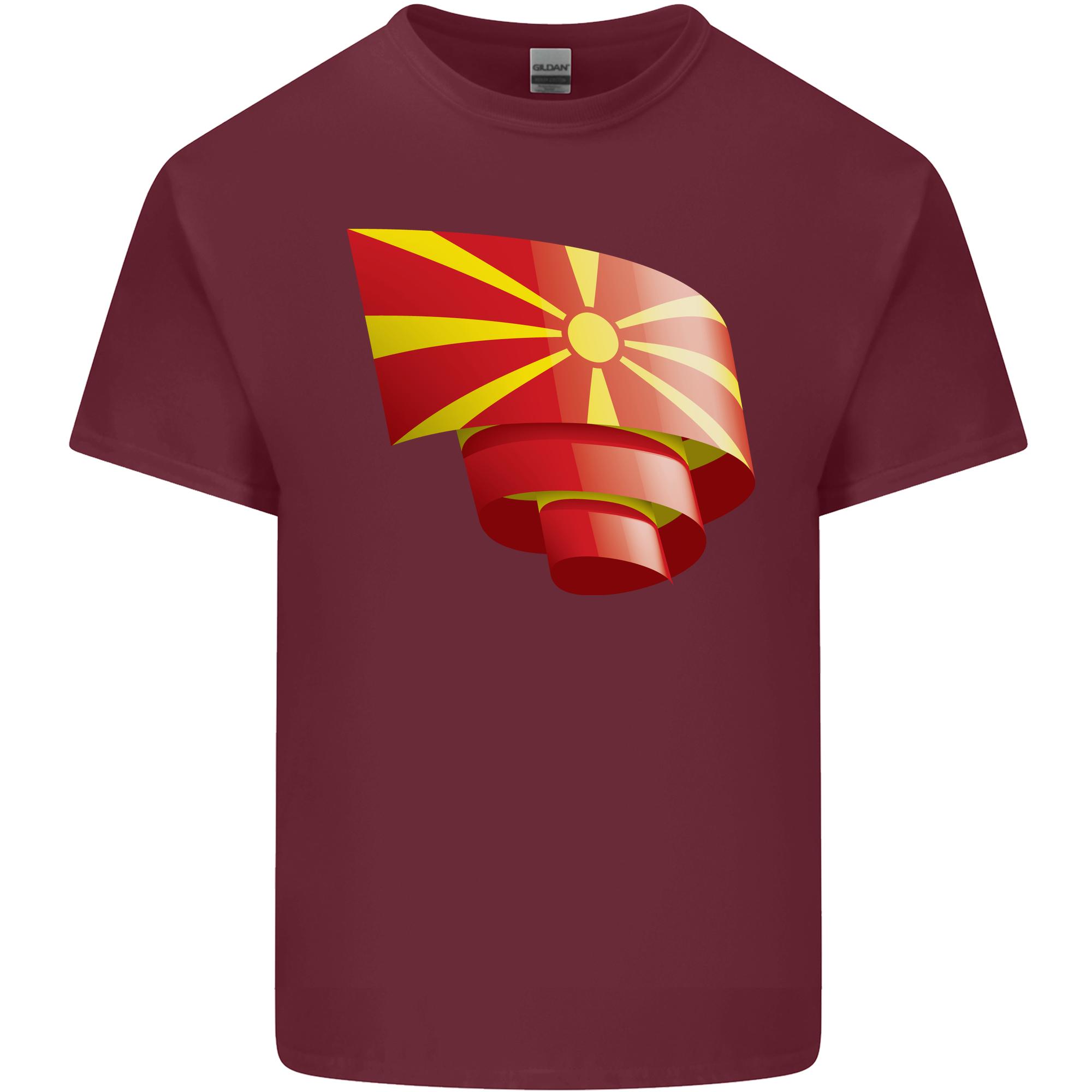 Curled Macedonia Flag Macedonian Day Football Unisexs Light Cotton TShirt S