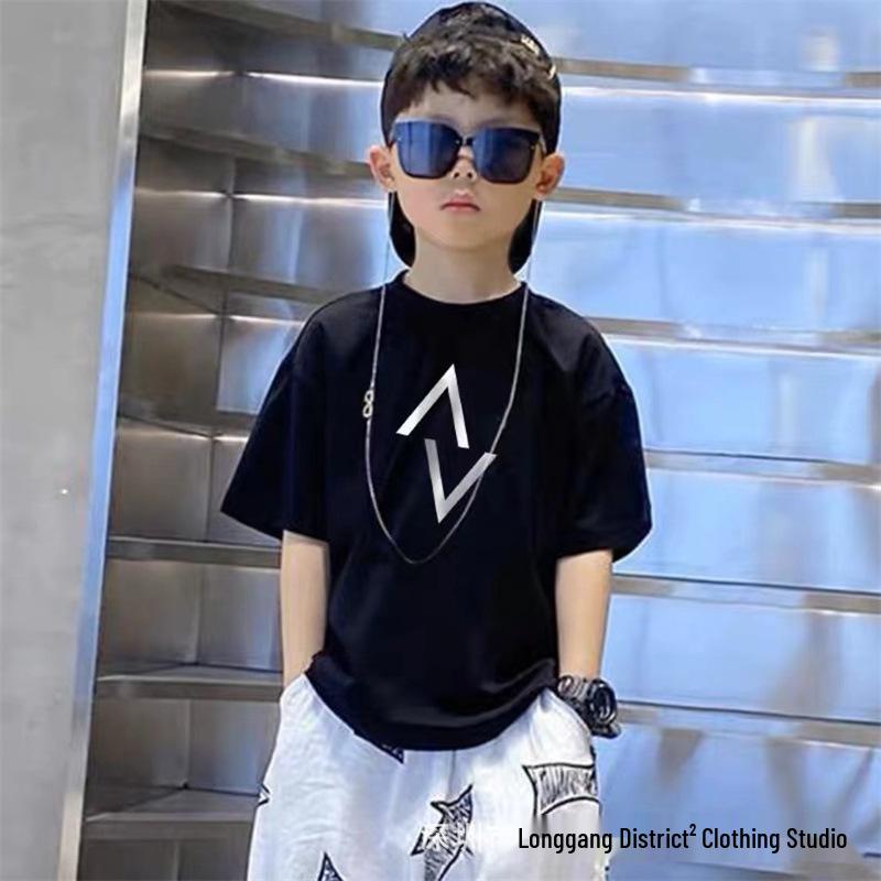 Summer Style 100% Pure Cotton Trendy Loose Short Sleeve T-Shirt for Boys and Girls - Soft, Sweat-Absorbing, and Sweat-Wicking.