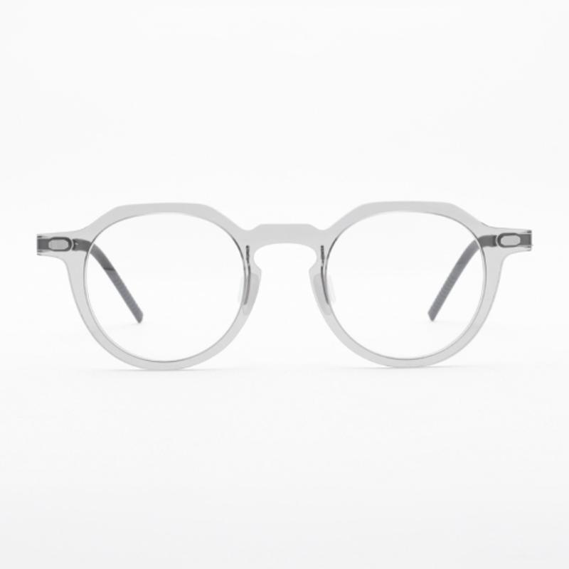 aloeyewear [ALOXROUNZ] The air ARA5102 C2 ultra-light crown panto oversized transparent gray glasses frame